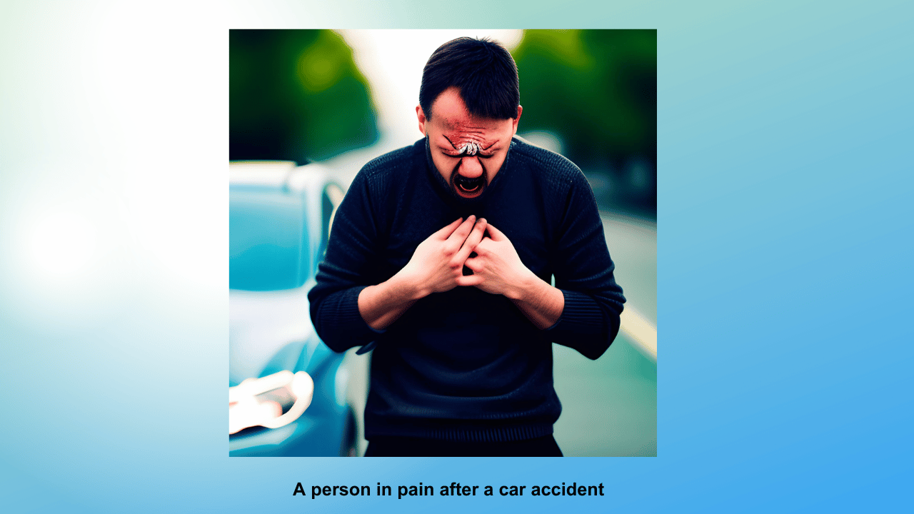 A person in pain after a car accident