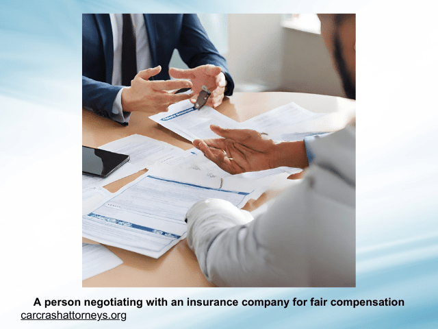 A person negotiating with an insurance company for fair compensation