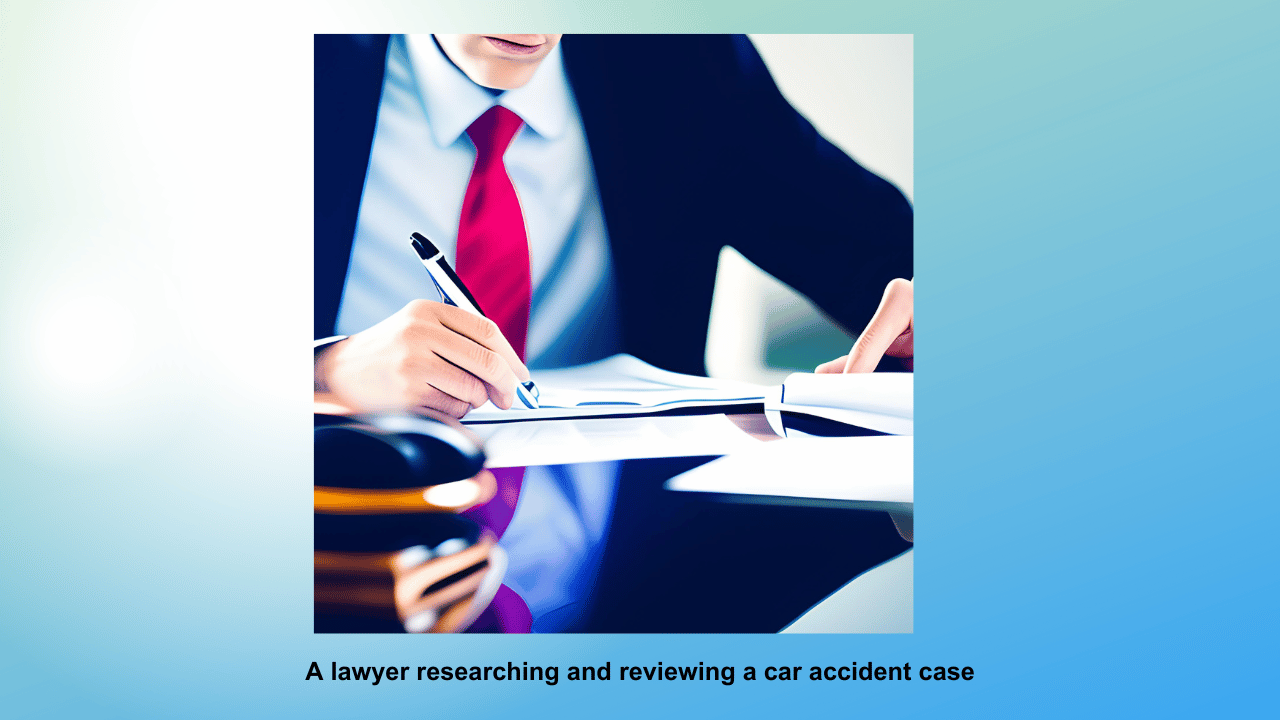                                            A lawyer researching and reviewing a car accident case