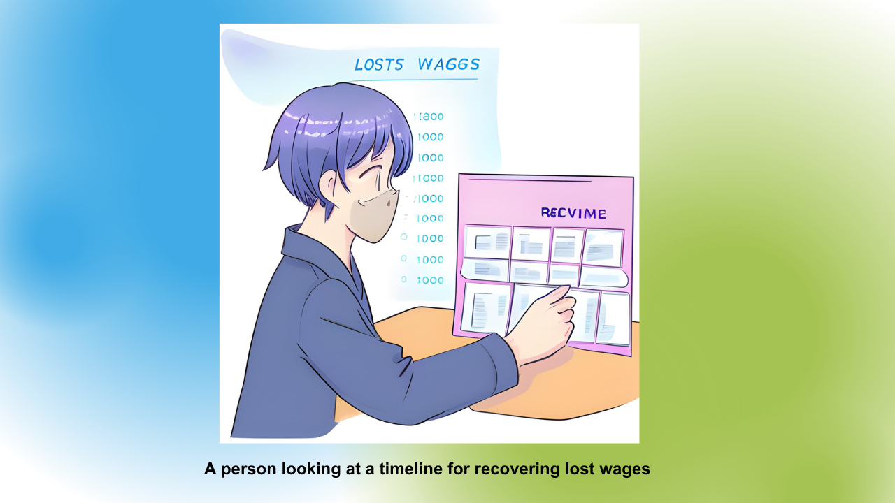                                         A person looking at a timeline for recovering lost wages