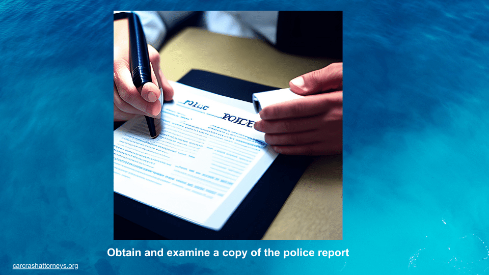 Obtain and examine a copy of the police report
