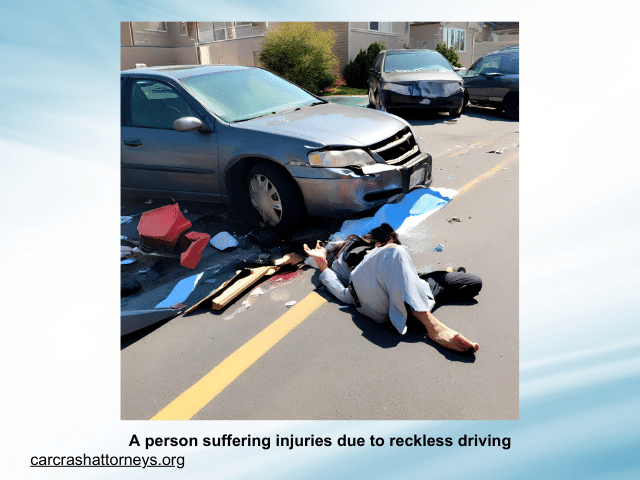 A person suffering injuries due to reckless driving