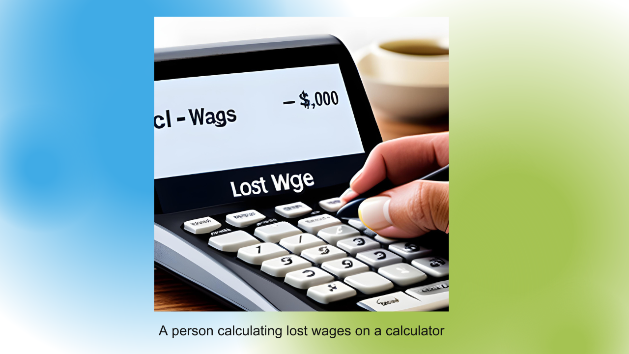                                                 A person calculating lost wages on a calculator