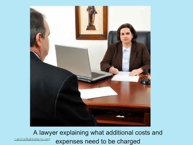 A lawyer explaining what additional costs and expenses need to be charged.