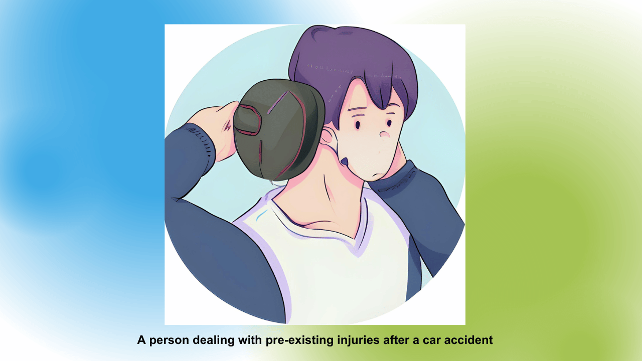                                     A person dealing with pre-existing injuries after a car accident