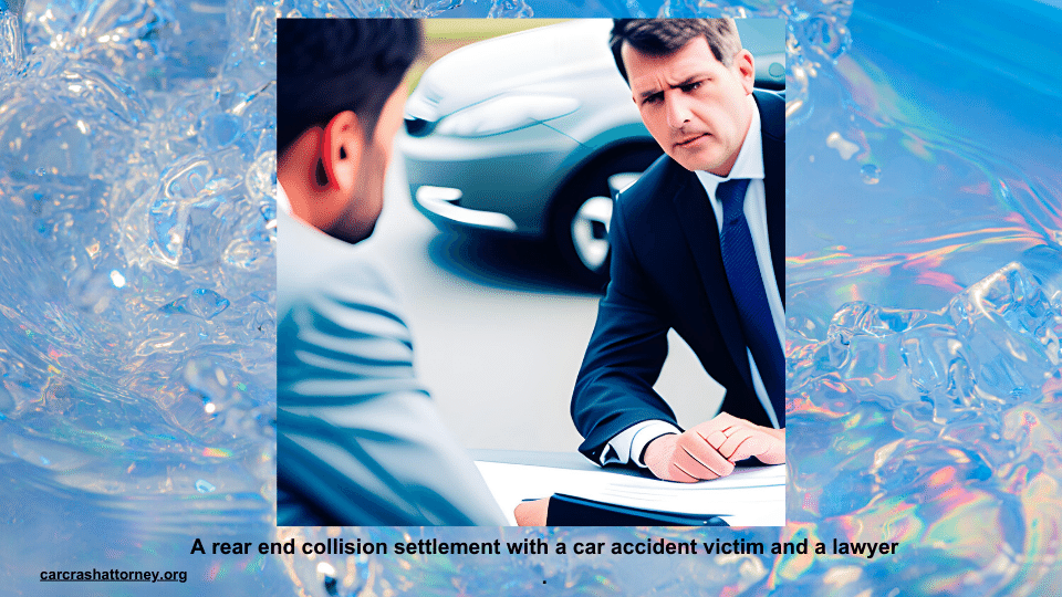 A rear-end collision settlement with a car accident victim and a lawyer