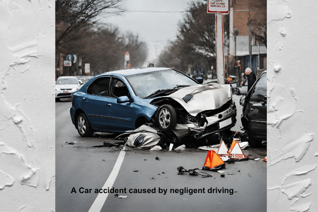 A Car accident caused by negligent driving