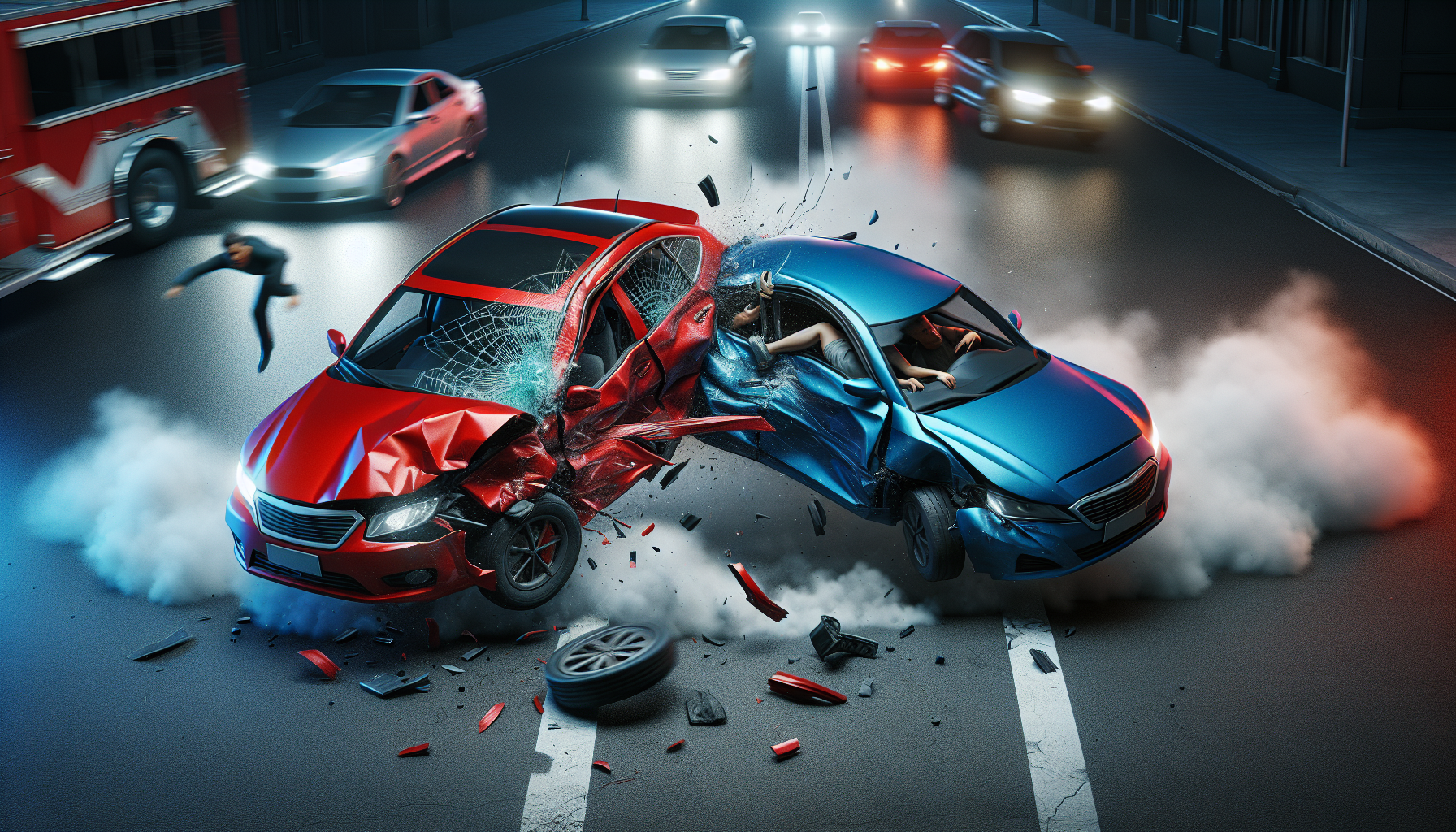 Side-impact crash car accident